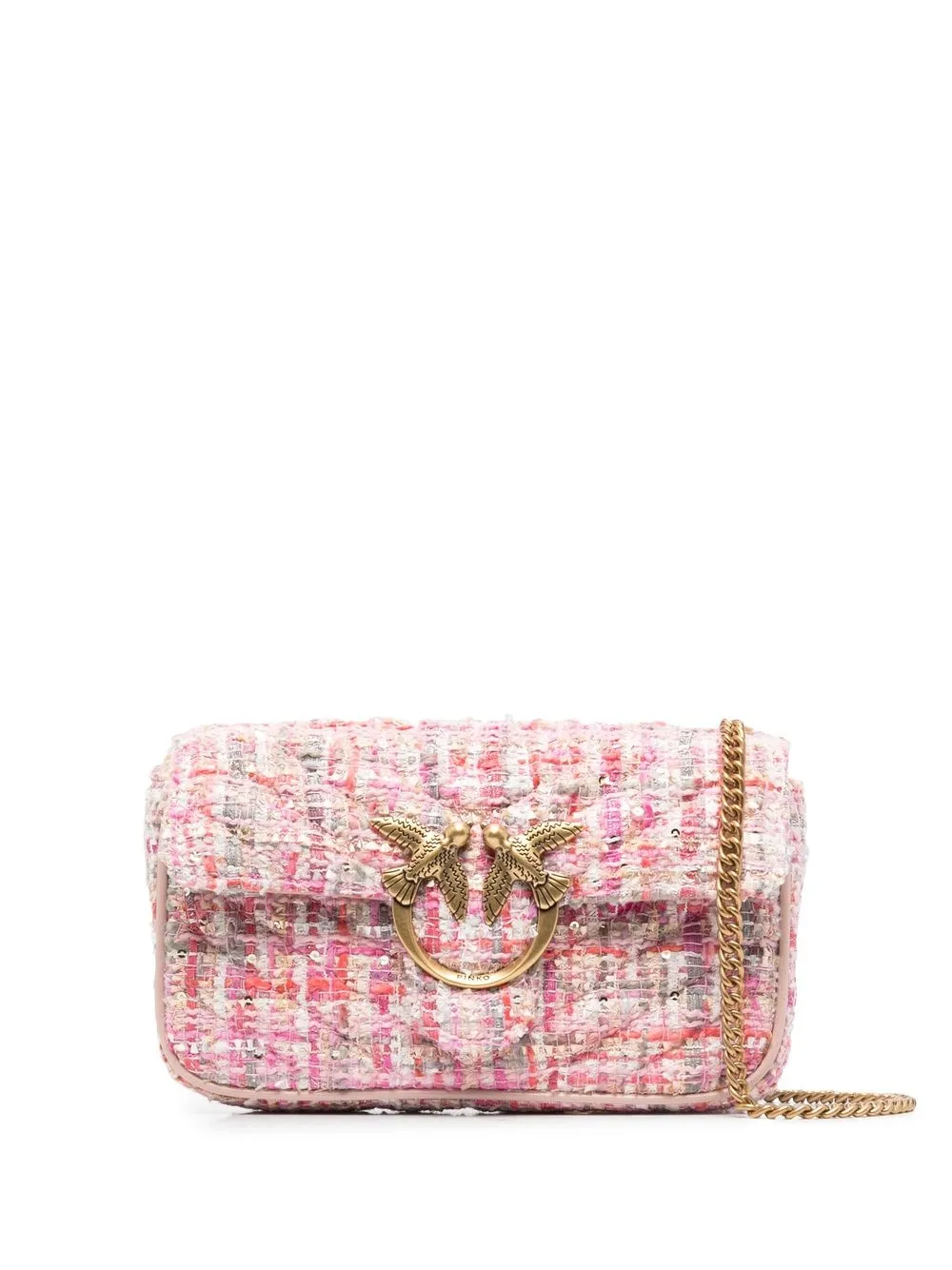 

PINKO logo-plaque tweed shoulder bag