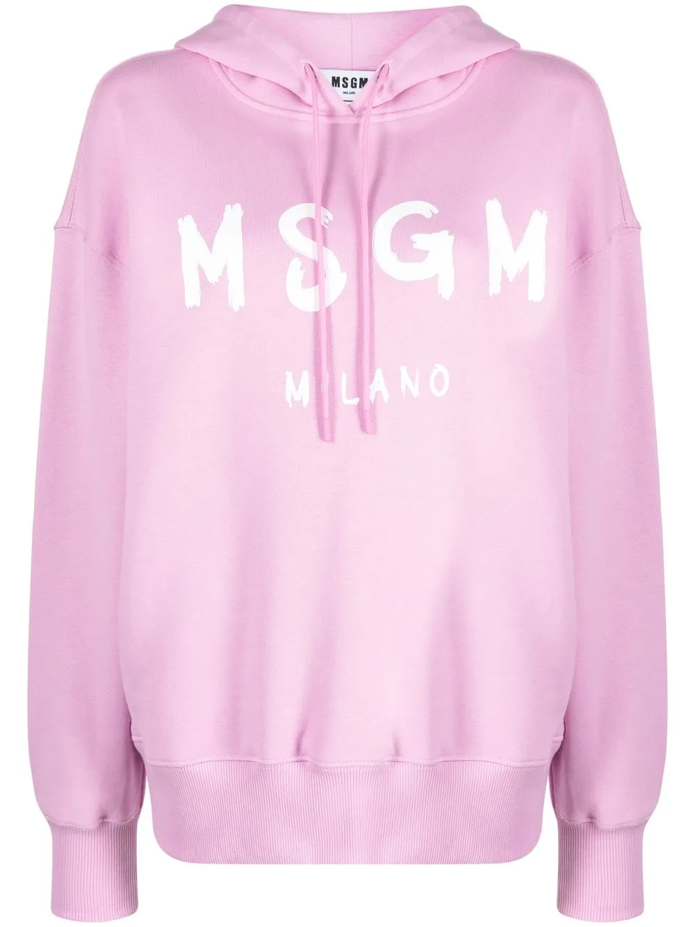 

MSGM logo-print pullover hoodie - Pink