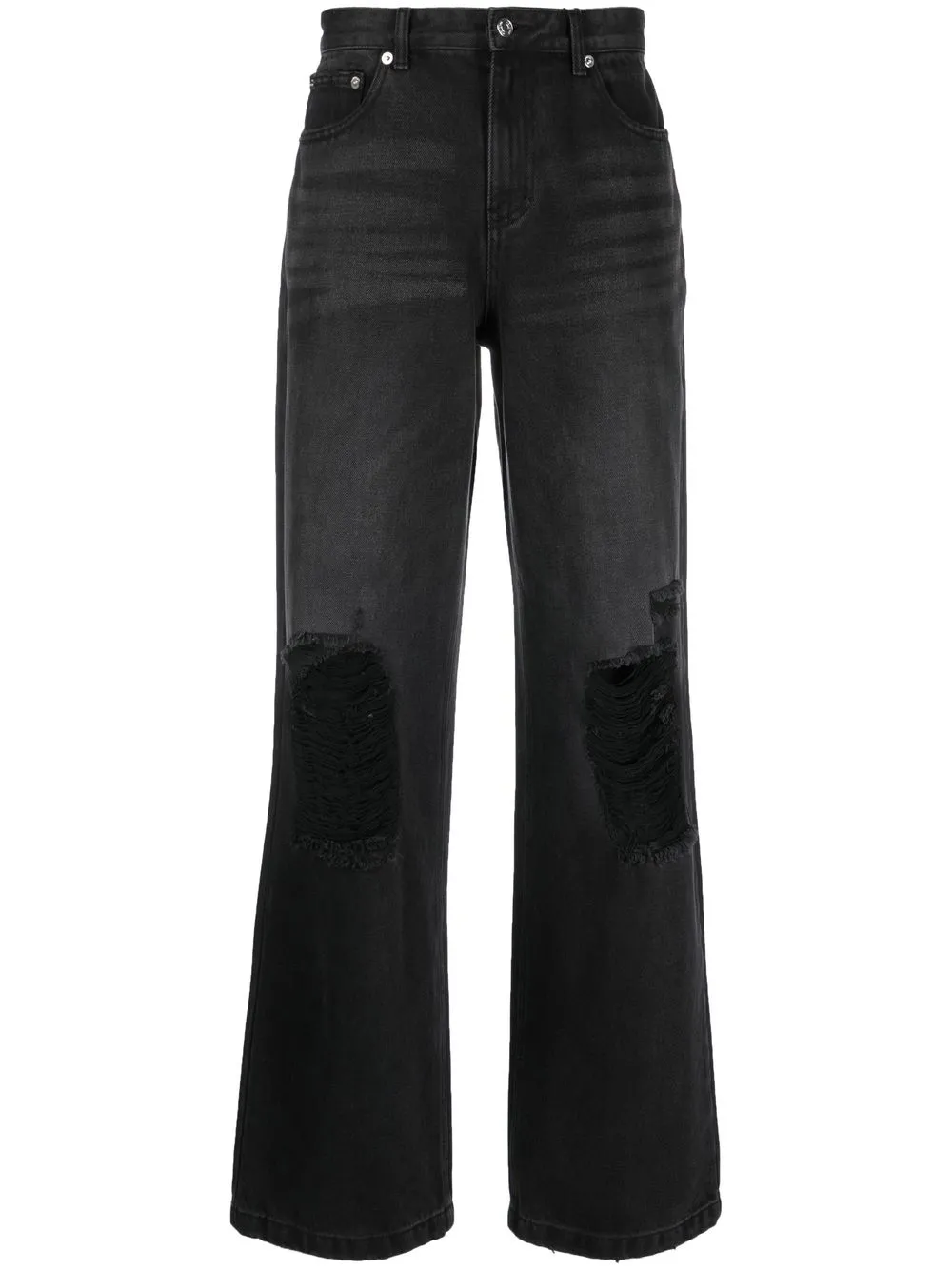 

We11done distressed-finish straight-leg jeans - Black