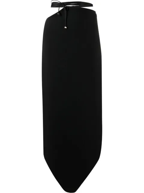 V:PM ATELIER Swirl asymmetric midi skirt