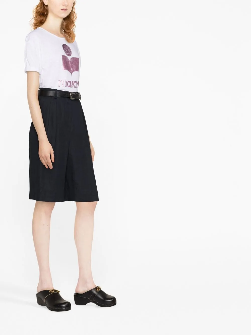 Shop Isabel Marant Étoile Logo-print Linen T-shirt In White