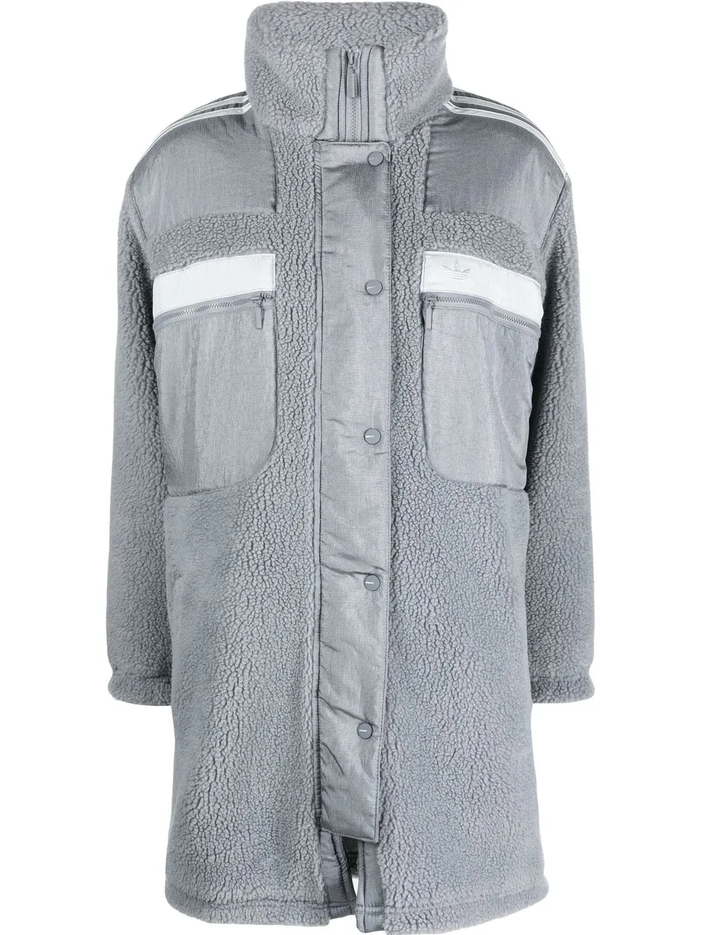 

adidas faux-shearling zip-up coat - Grey