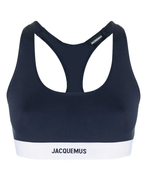 Jacquemus logo-print racerback bra