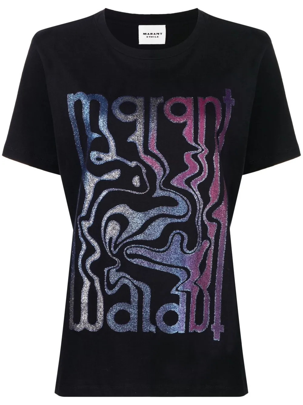 Shop Isabel Marant Étoile Logo-print Cotton T-shirt In Black