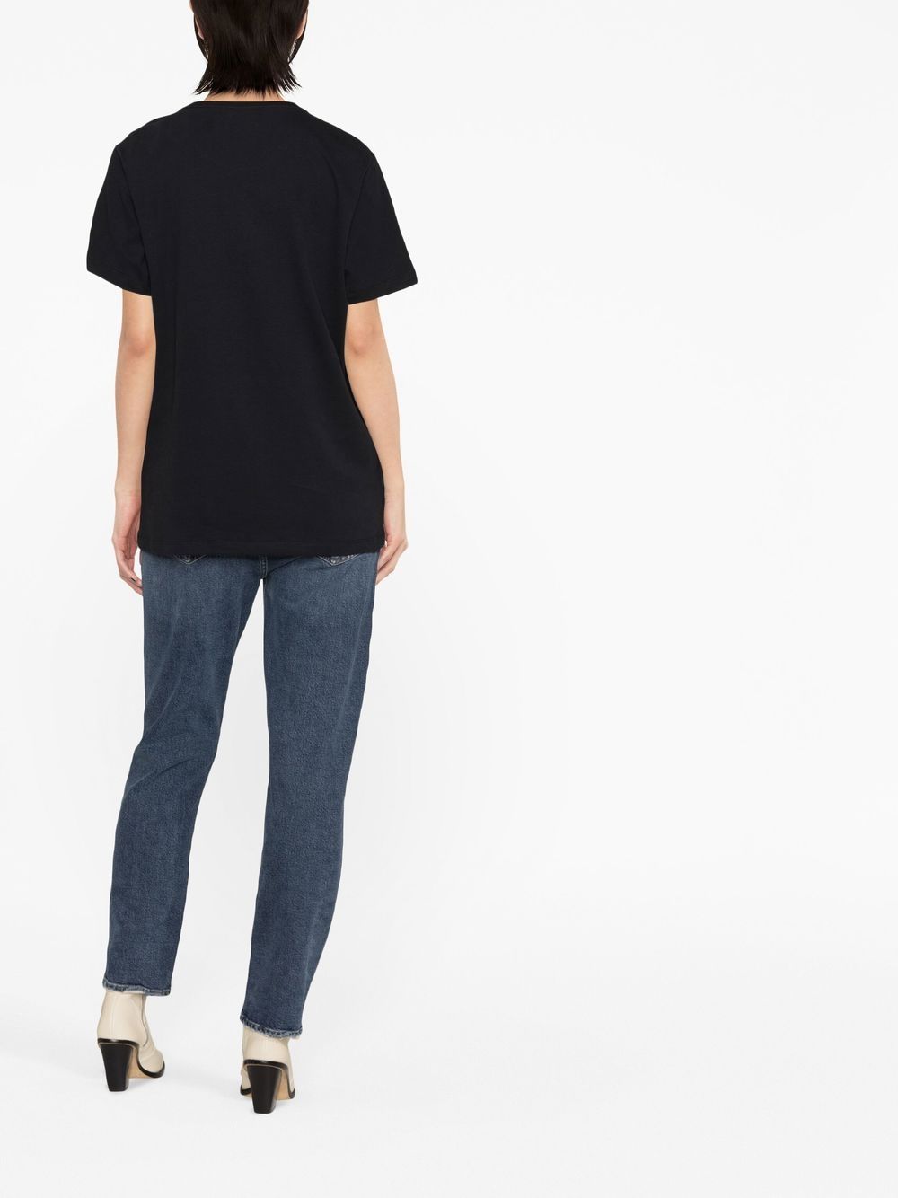 Shop Isabel Marant Étoile Logo-print Cotton T-shirt In Black