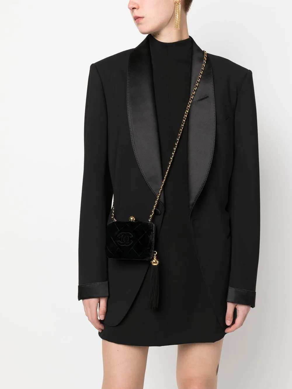 CHANEL Pre-owned 1991-1994 Logo Stitch Crossbody Bag In Black