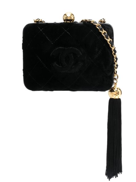 HOT SALE CHANEL 1991-1994 logo stitch crossbody bag Women