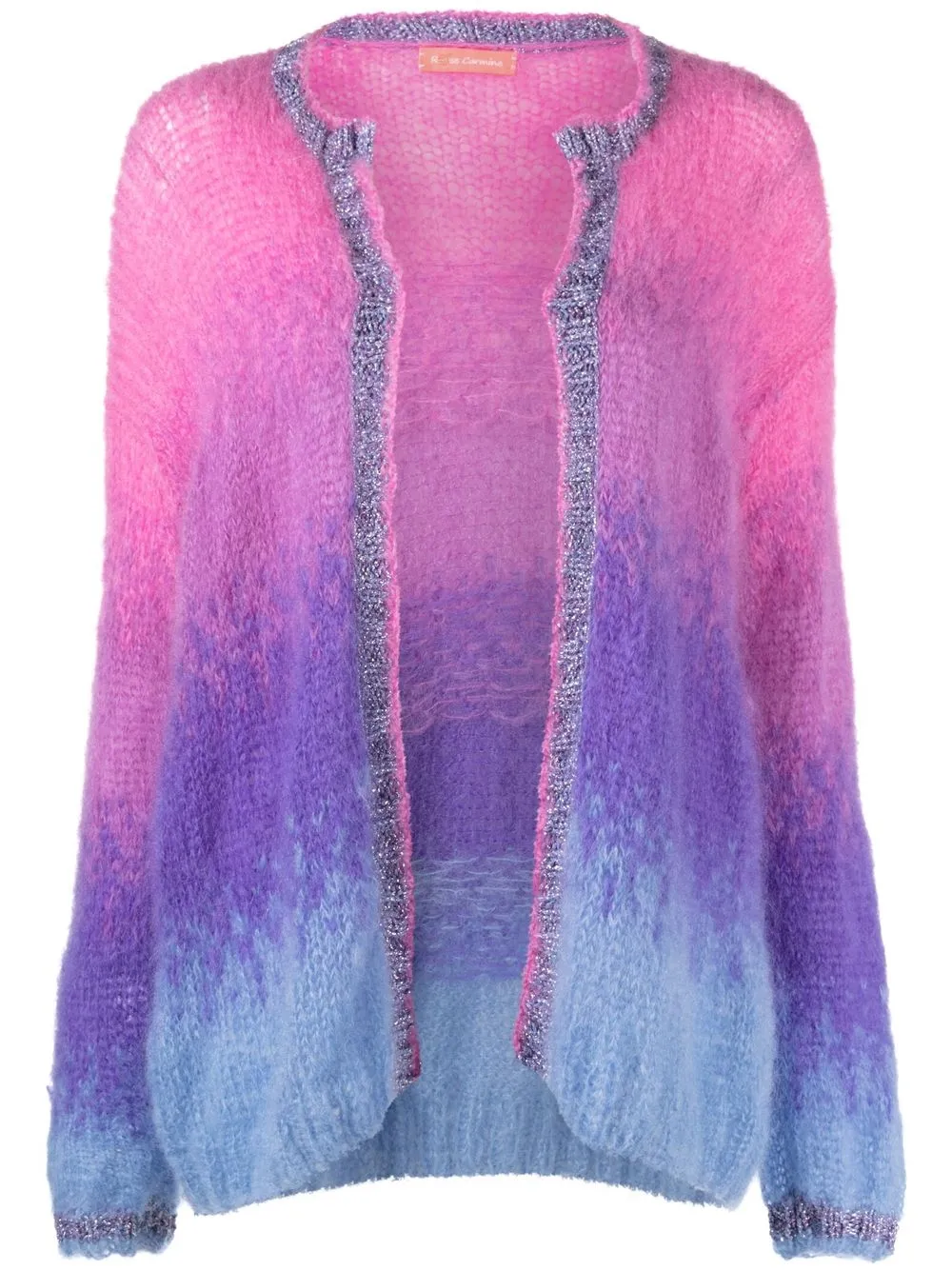 

Rose Carmine long-sleeve knitted cardigan - Pink