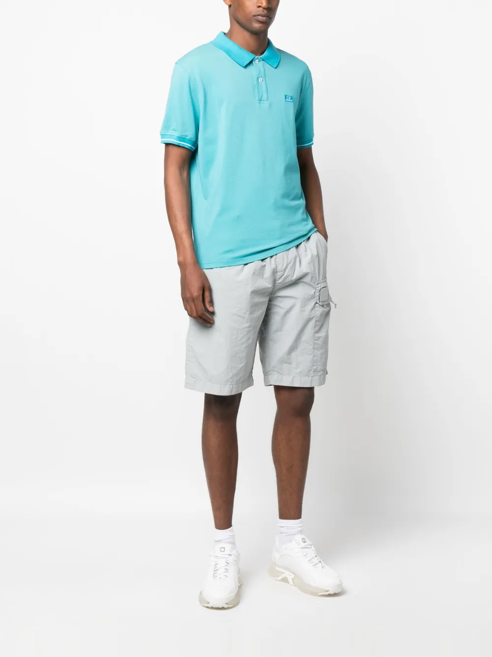 C.P. Company Poloshirt met logopatch - Blauw