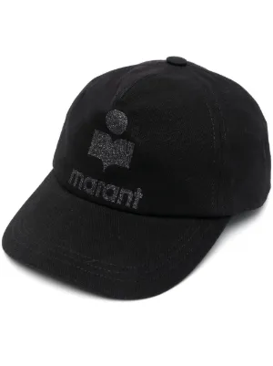 Isabel Marant embroidered logo navy baseball cap Isabel Marant Tyron Logo-Embroidered Cotton-Canvas Baseball  main image 4
