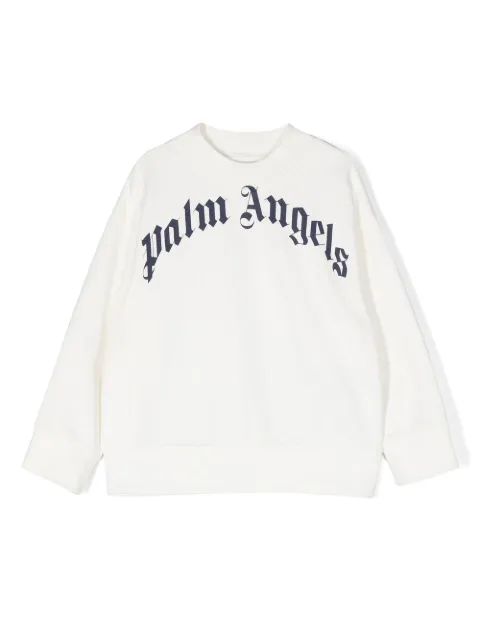 Palm Angels Kids logo-print long-sleeve T-shirt