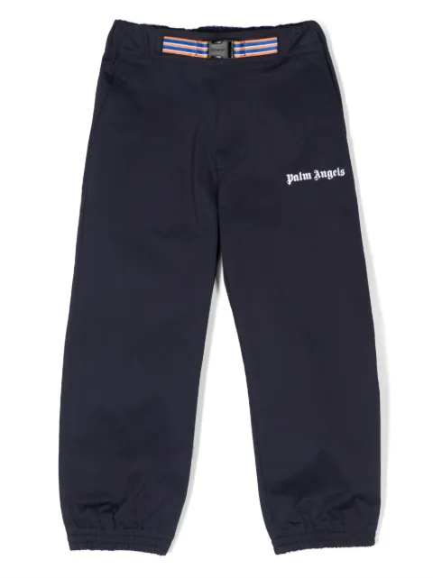 Palm Angels Kids logo-print belted trousers