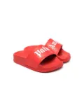 Palm Angels Kids logo-debossed pool slides - Red