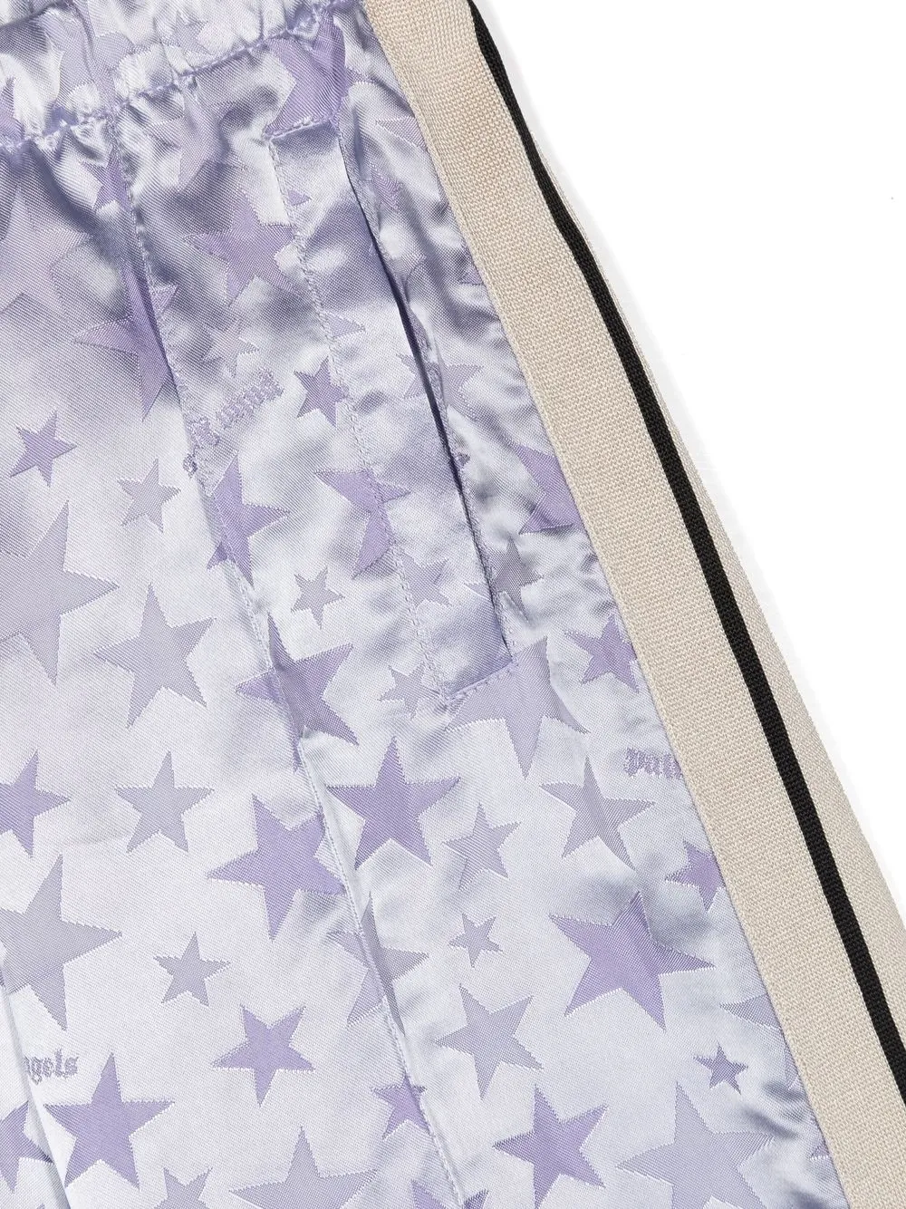 Palm Angels Star-jacquard Satin Trousers In Purple