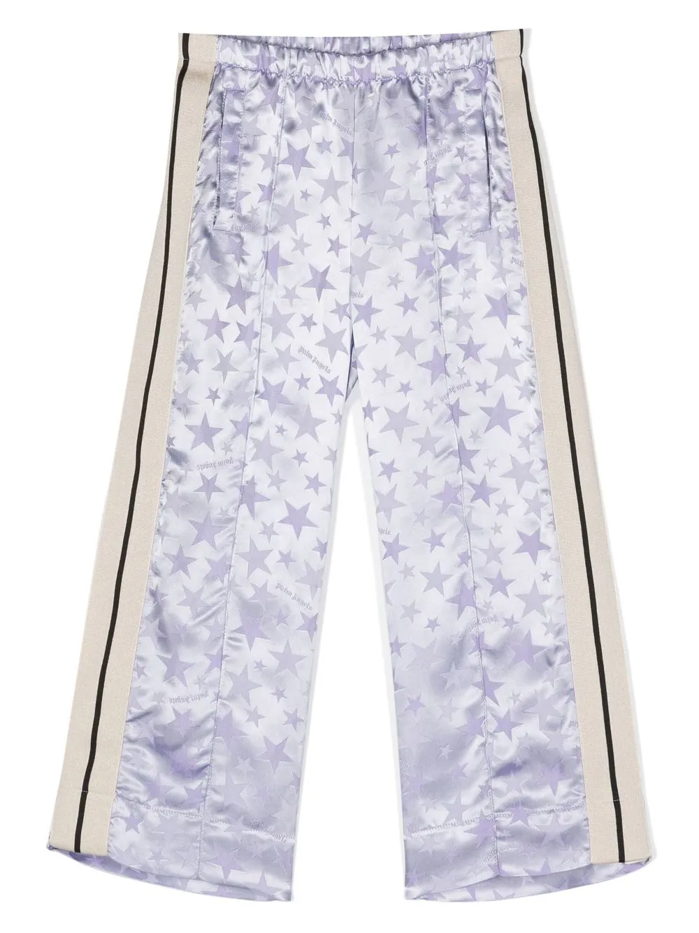 

Palm Angels Kids star-jacquard satin trousers - Purple