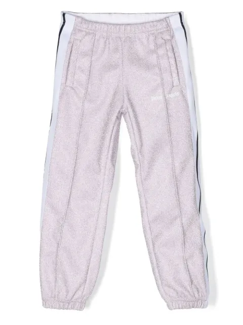 Palm Angels Kids lurex side-stripe track trousers