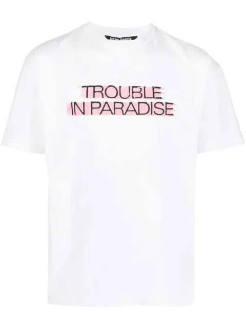 slogan-print short-sleeve T-shirt