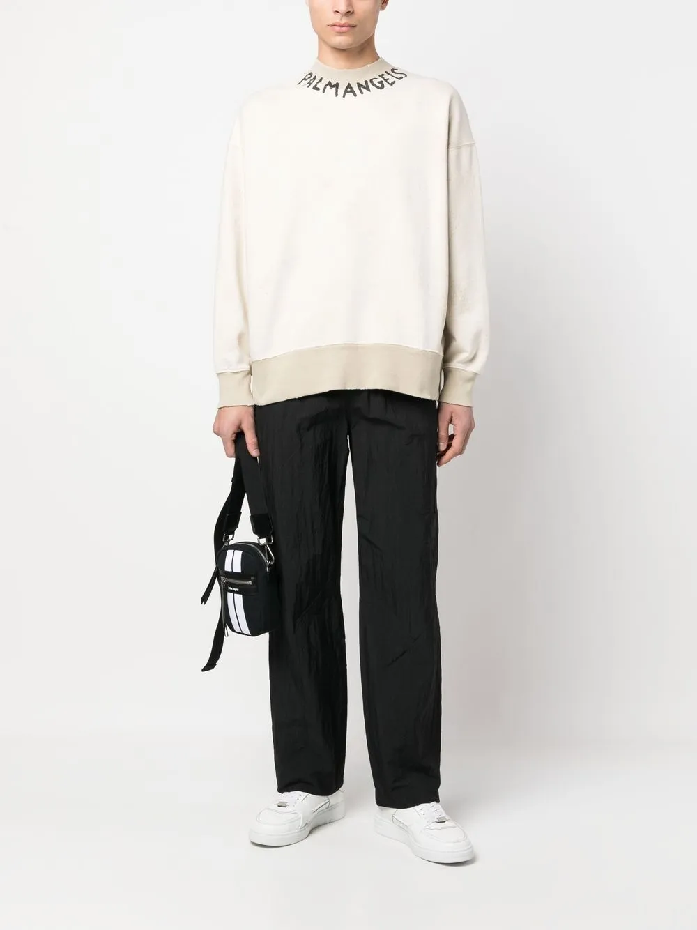 Palm Angels Sweater met logoprint - Wit