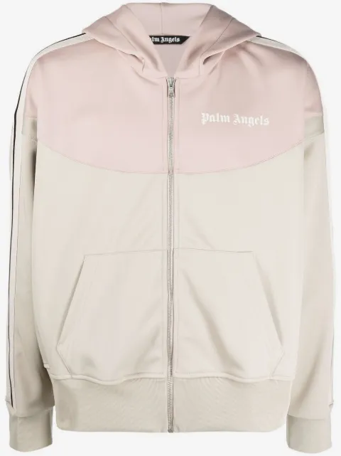 Palm Angels panelled hooded track jacket