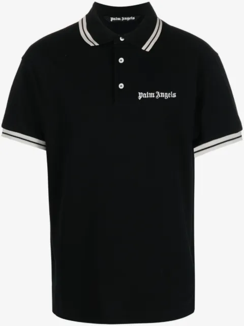 Palm Angels playera tipo polo con logo bordado