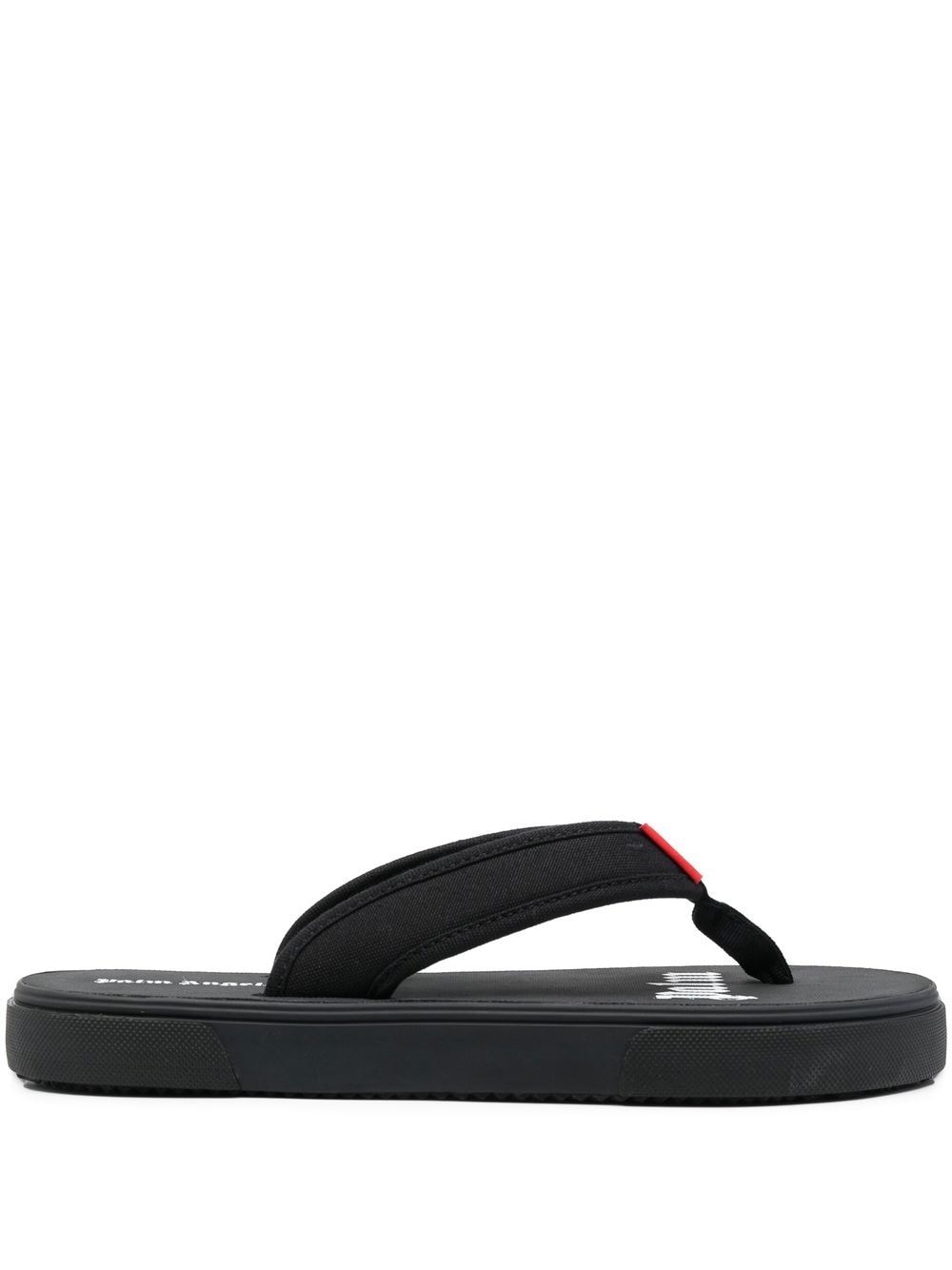 Shop Palm Angels Logo-tag Flip Flops In Schwarz