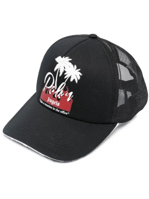 Palm Angels palm-print mesh-panel cap