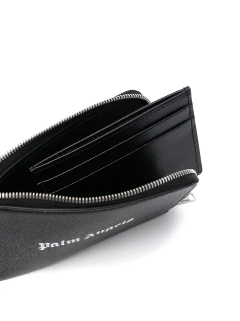 Palm Angels logo-print zip-fastening wallet PMND010S23LEA0031001 - 2