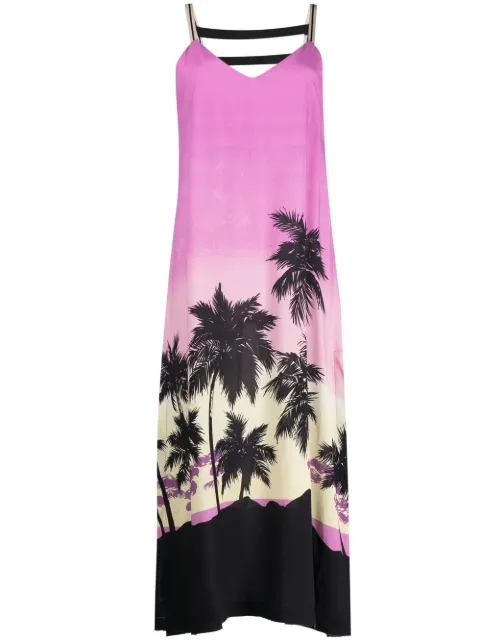 Palm Angels sunset-print midi dress PWDJ001S23FAB0043710 - 0