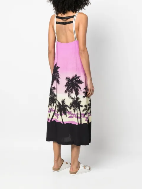 Palm Angels sunset-print midi dress PWDJ001S23FAB0043710 - 3