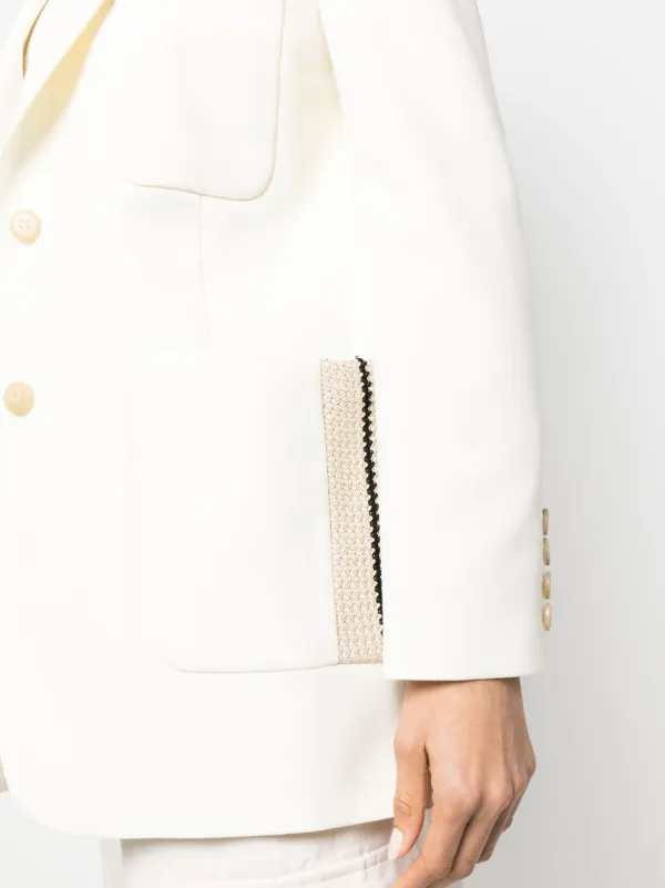 ジャケット Palm Angels Blazer With Knit Detail Palm Angels Blazer With Knit Detail in White | THE LIST