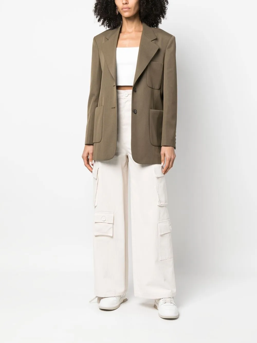 Palm Angels Blazer met tape detail - Groen