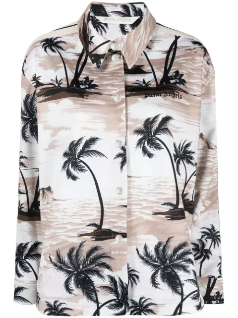 Palm Angels tropical-print long-sleeve shirt