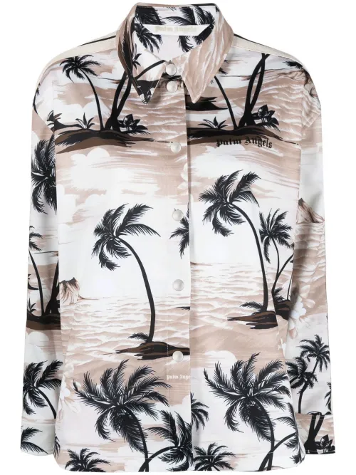 Chemise à imprimé tropical - Palm Angels - Modalova