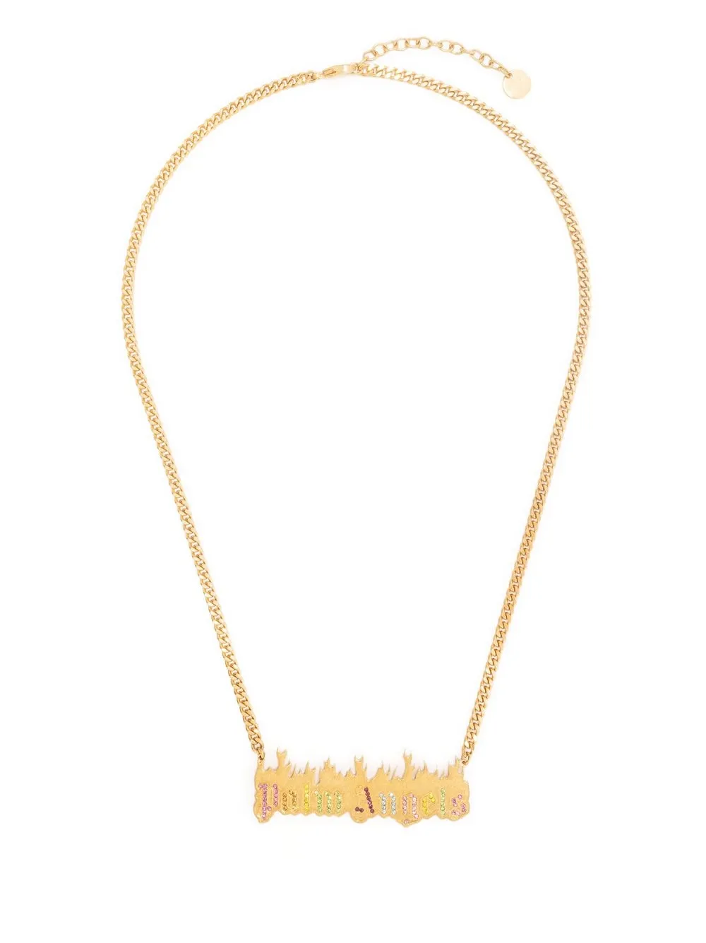 

Palm Angels burning logo necklace - Gold