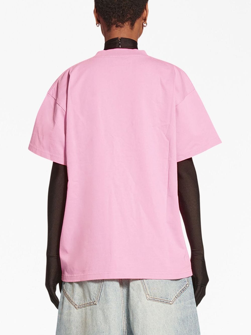 Balenciaga Qixi Crest cotton T-shirt Roze