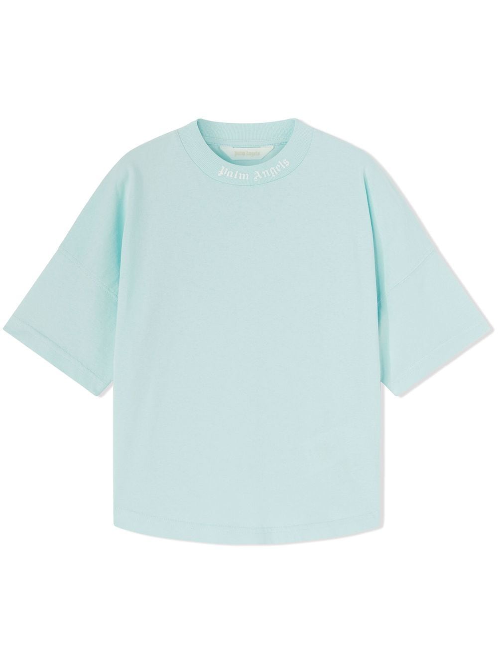 Palm Angels Kids' Logo-print Short-sleeve T-shirt In Blue