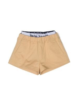 Palm Angels Kids Logo Waistband Mini Shorts - Farfetch