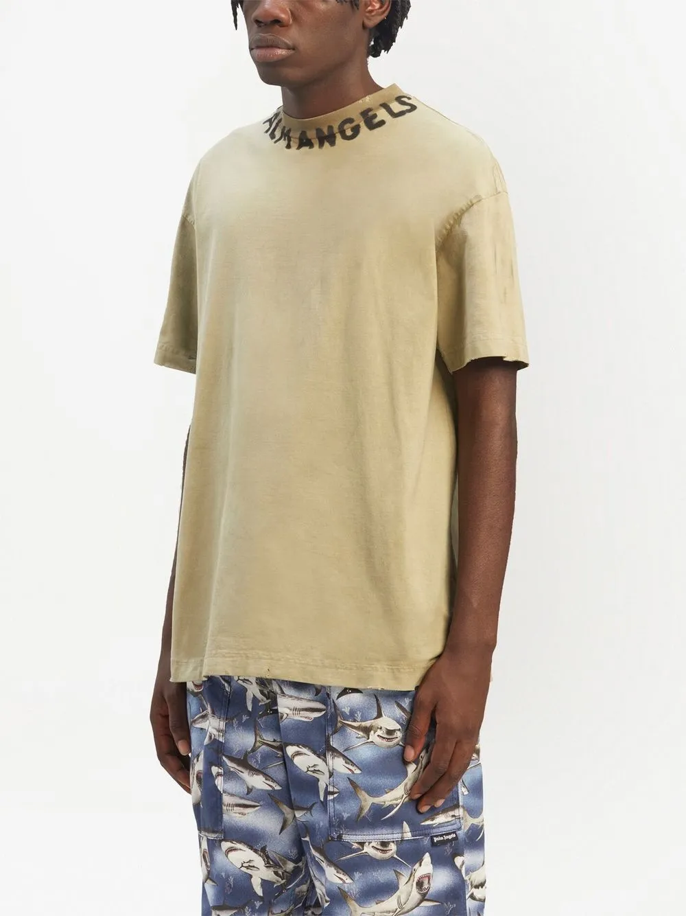 Shop Palm Angels Seasonal Logo T-shirt In Braun