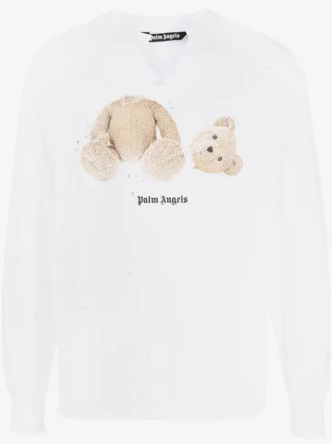 Palm Angels T-shirt met gerafeld effect