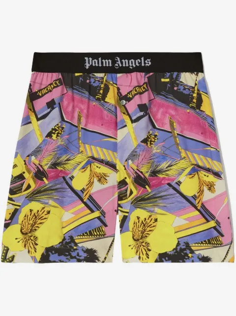 Palm Angels Miami floral-print deck shorts