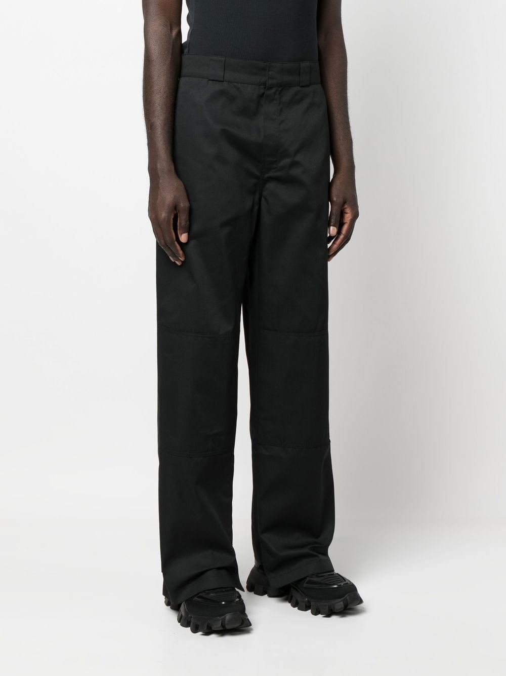 Shop Palm Angels Reversed Waistband Chino Trousers In Brown