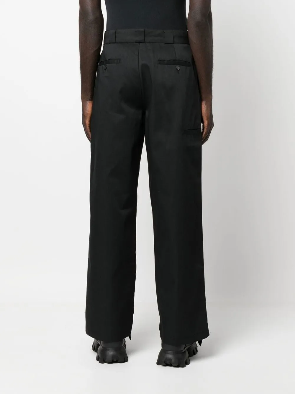 Shop Palm Angels Reversed Waistband Chino Trousers In Brown