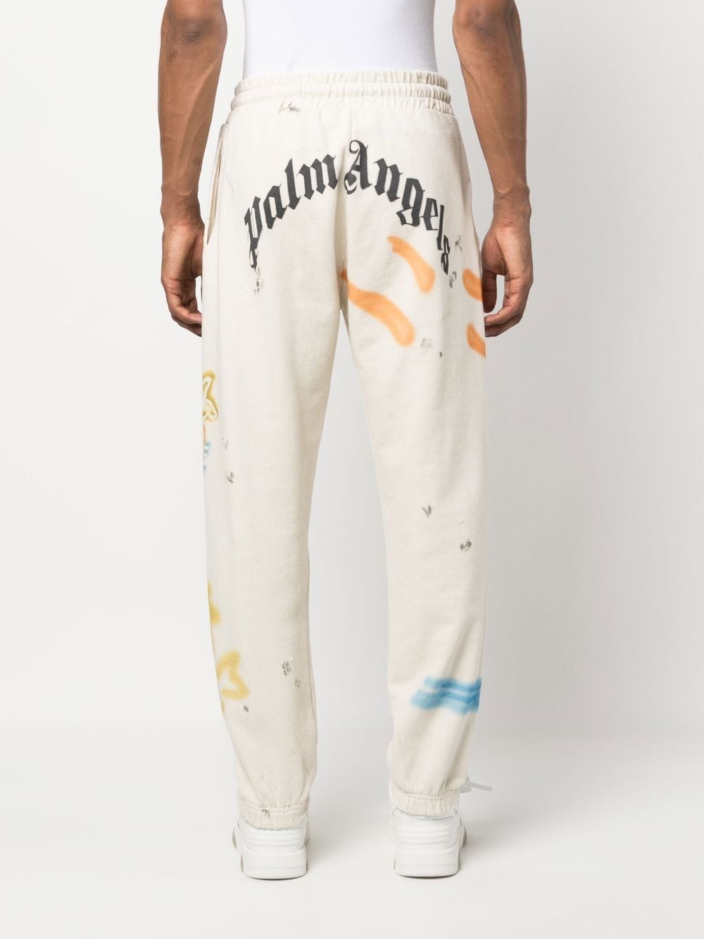 Shop Palm Angels Palm Neon-print Track Pants In Weiss