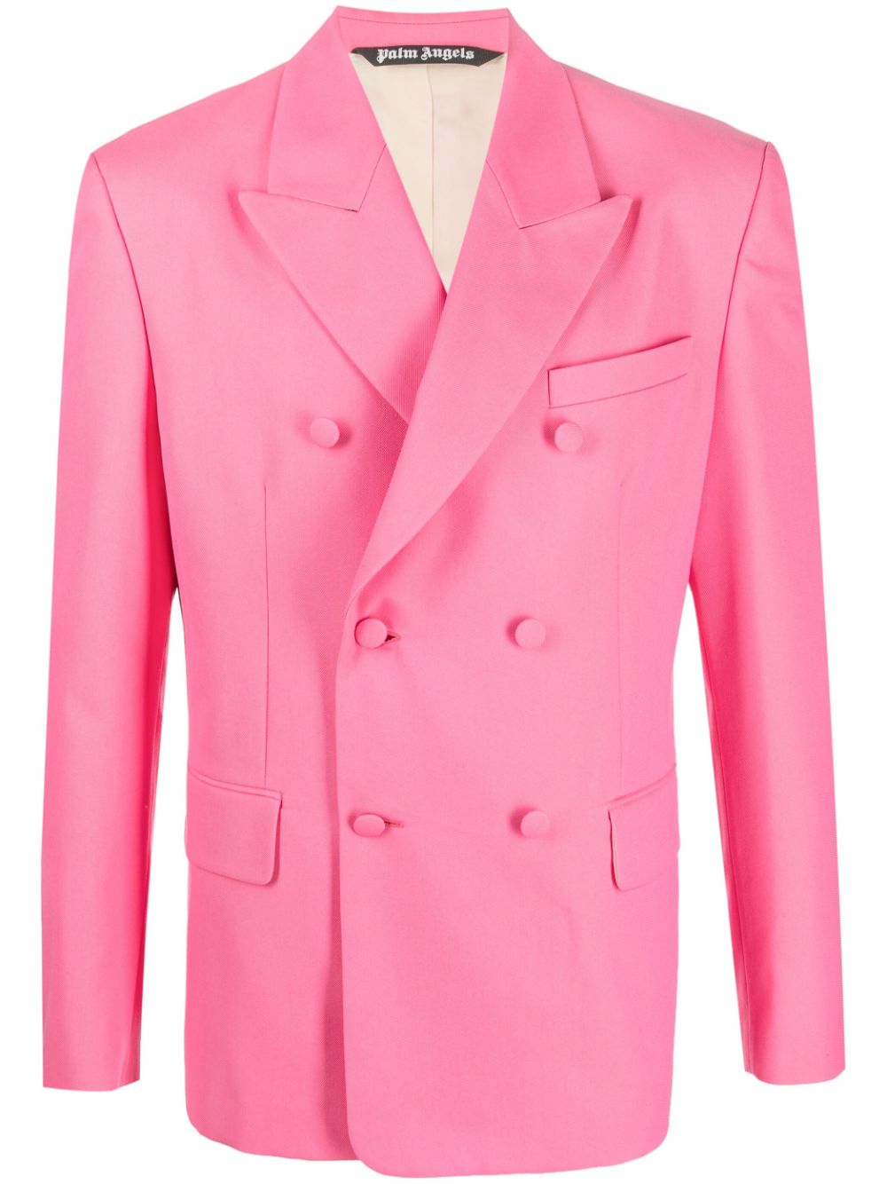 Shop Palm Angels Sonny Double-breasted Blazer In Rosa