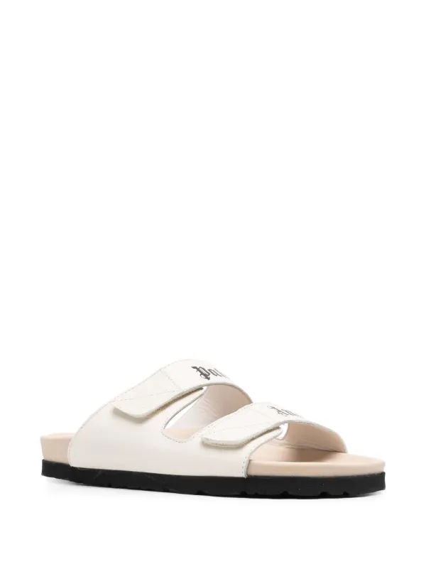 サンダル・ミュール Palm Angels Ivory leather slippers Sandals - Palm Angels - Black/White - Leather