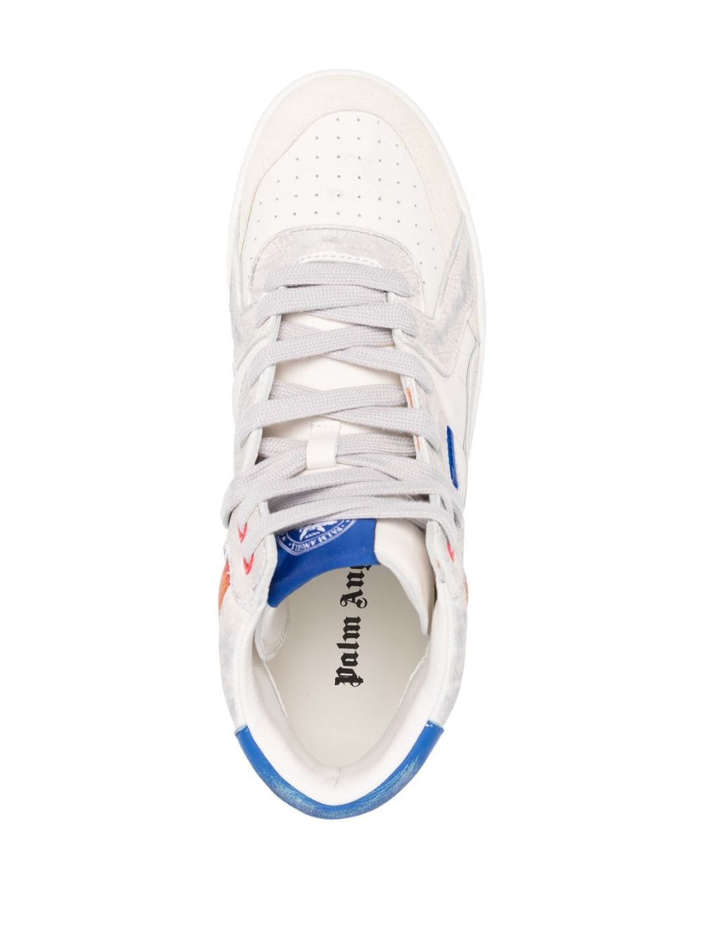 Shop Palm Angels Vintage University Mid-top Sneakers In Weiss