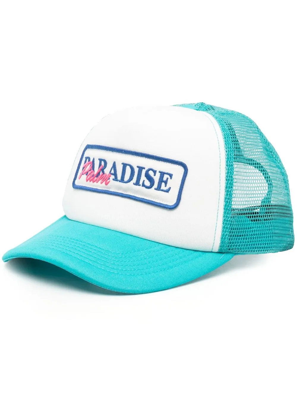 Palm Angels Paradise Palm-patch Trucker Cap In Blau