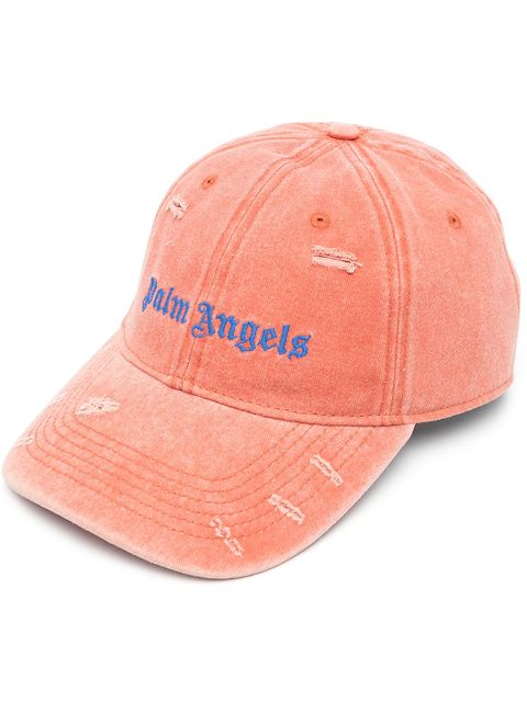 Palm Angels embroidered-logo distressed-effect cap