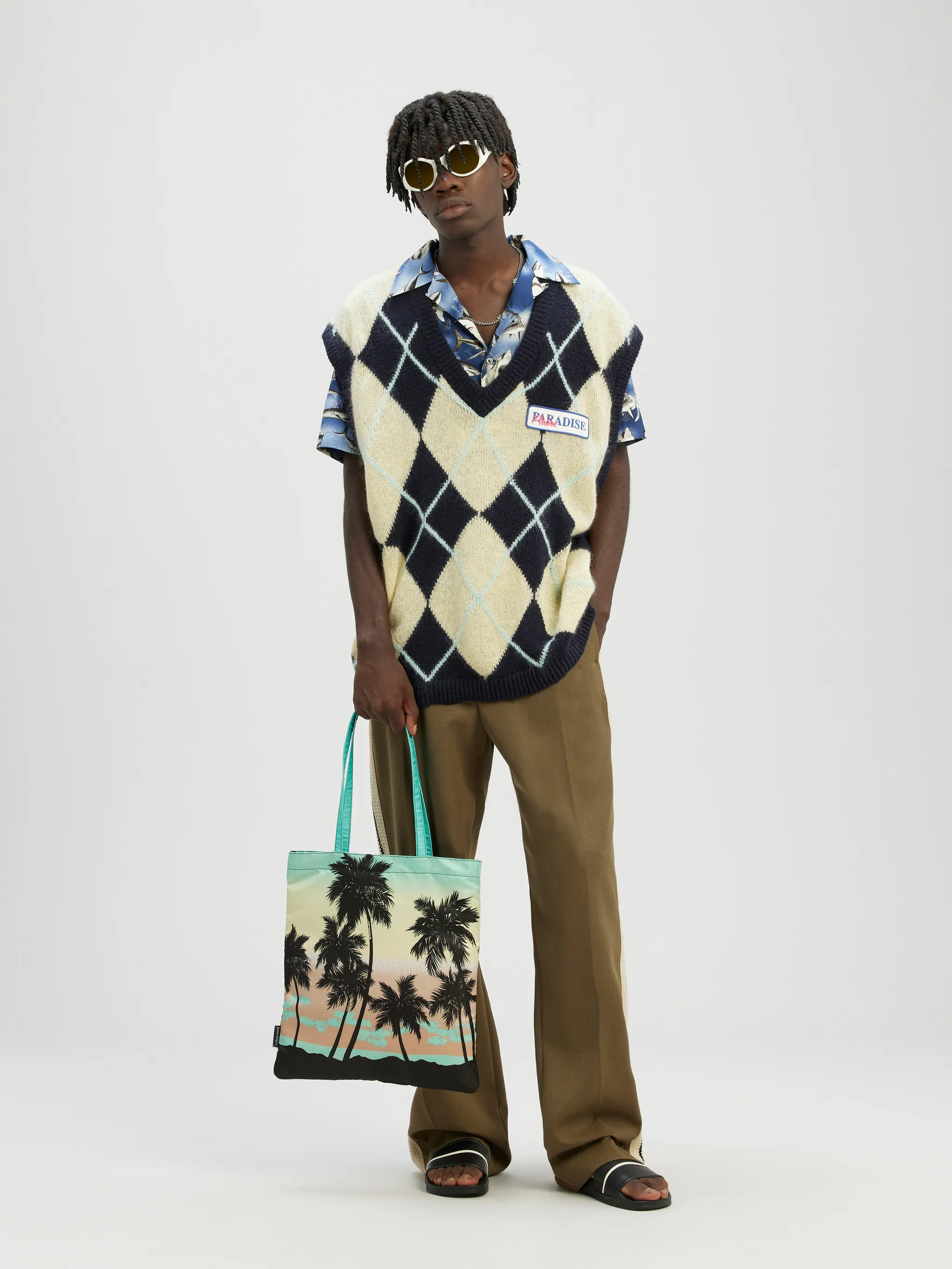 Green Sunset Shopping Bag