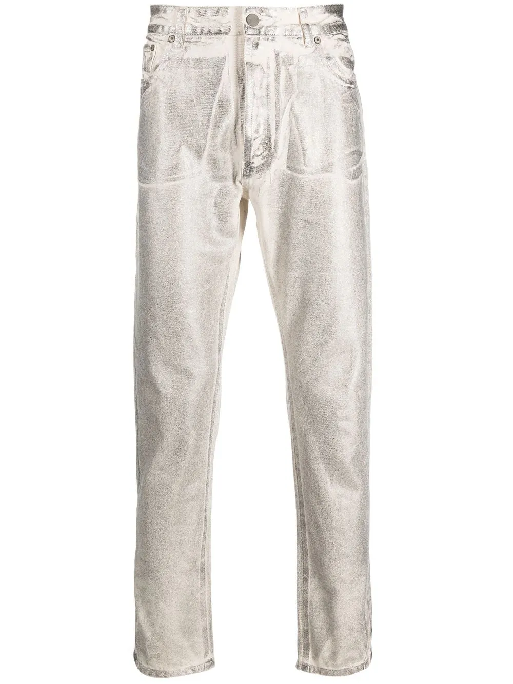 

Palm Angels metallic straight-leg trousers - Grey